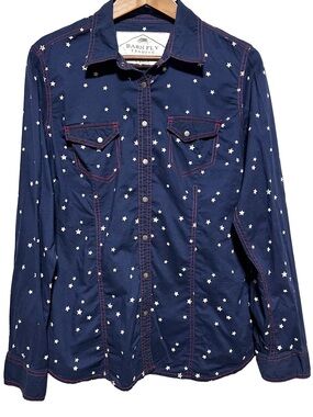 BARN FLY Star Print Western Shirt Rodeo Americana Ranchcore L
